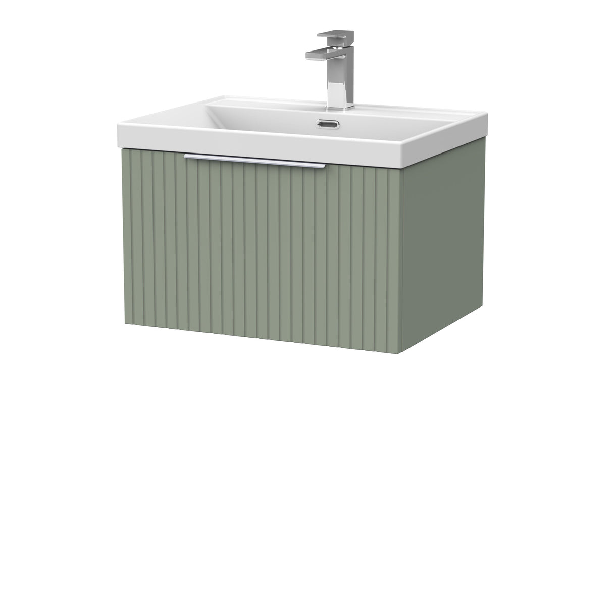 [BFLF3122E] Callingwood Contemporary Wall Hung 1 Drawer Vanity Unit with Thin-Edge Ceramic Basin, Choice of Size and Colour - Cutout