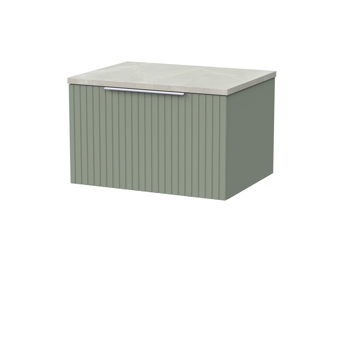[BFLF3122LMP] Callingwood Contemporary Wall Hung 1 Drawer Vanity Unit with Marble Plaster Laminate Worktop, Choice of Size and Colour - Cutout