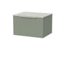 [BFLF3122LMP] Callingwood Contemporary Wall Hung 1 Drawer Vanity Unit with Marble Plaster Laminate Worktop, Choice of Size and Colour - Cutout