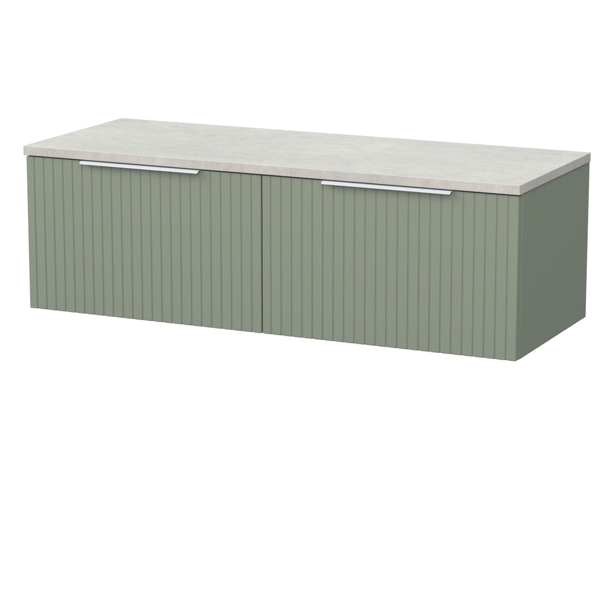 [BFLF3122LSWG2] Callingwood Contemporary Wall Hung 2 Drawer 1200mm Vanity Unit with White Sparkle Laminate Worktop, Choice of Colour - Cutout