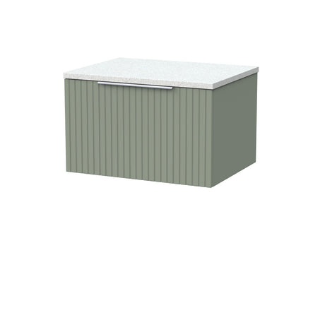 [BFLF3122LWN] Callingwood Contemporary Wall Hung 1 Drawer Vanity Unit with White Nebula Laminate Worktop, Choice of Size and Colour - Cutout