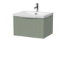 [BFLF3122L] Callingwood Contemporary Wall Hung 1 Drawer Vanity Unit with 1 Tap Hole Fireclay Basin, Choice of Size and Colour - Cutout