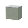 [BFLF3124GMT] Callingwood Contemporary Wall Hung 2 Drawer Vanity Unit with Grey Marble Worktop, Choice of Size and Colour - Cutout