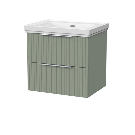 [BFLF3124H] Callingwood Contemporary Wall Hung 2 Drawer Vanity Unit with Traditional 0 Tap Hole Fireclay Basin, Choice of Size and Colour - Cutout