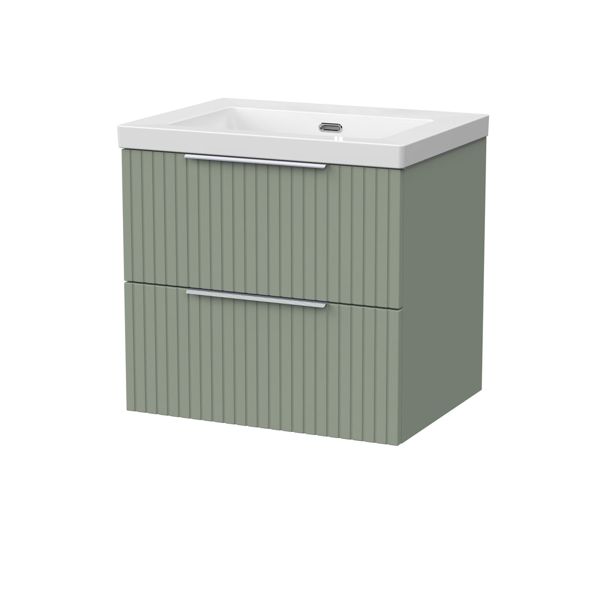 [BFLF3124K] Callingwood Contemporary Wall Hung 2 Drawer Vanity Unit with 0 Tap Hole Fireclay Basin, Choice of Size and Colour - Cutout