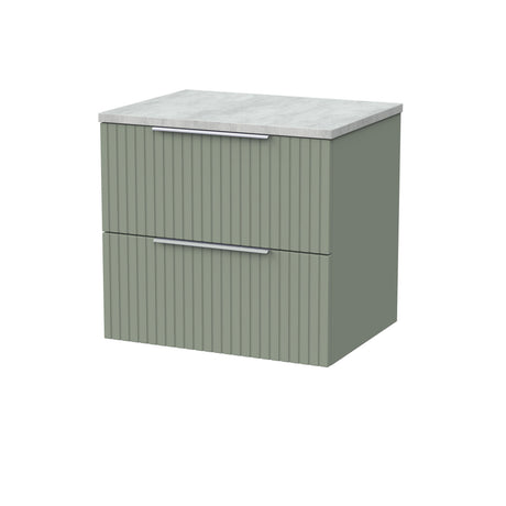 [BFLF3124LBG] Callingwood Contemporary Wall Hung 2 Drawer Vanity Unit with Bellato Grey Laminate Worktop, Choice of Size and Colour - Cutout