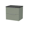 [BFLF3124LBP] Callingwood Contemporary Wall Hung 2 Drawer Vanity Unit with Black Pietra Marble Laminate Worktop, Choice of Size and Colour - Cutout