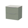 [BFLF3124LSWG] Callingwood Contemporary Wall Hung 2 Drawer Vanity Unit with White Sparkle Laminate Worktop, Choice of Size and Colour - Cutout