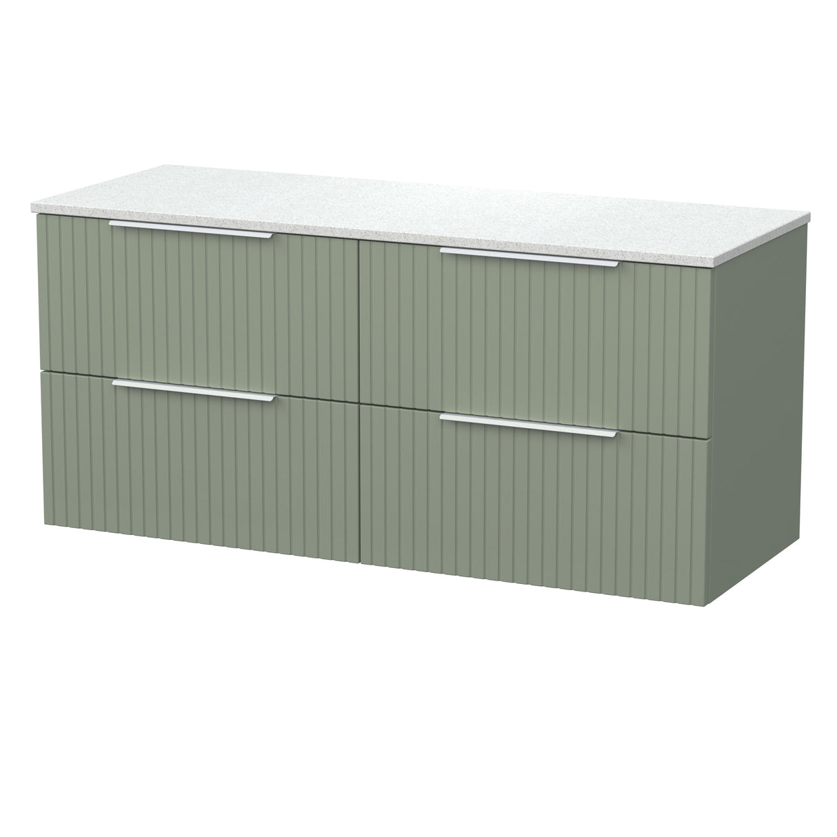 [BFLF3124WMT2] Callingwood Contemporary Wall Hung 4 Drawer 1200mm Vanity Unit with White Marble Worktop, Choice of Colour - Cutout