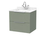 [BFLF3124WS1] Callingwood Contemporary Wall Hung 2 Drawer Vanity Unit with Marble Worktop and Basin, Choice of Size and Colour - Cutout