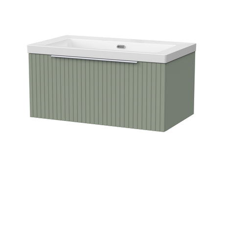 [BFLF3125K] Callingwood Contemporary Wall Hung 1 Drawer Vanity Unit with 0 Tap Hole Fireclay Basin, Choice of Size and Colour - Cutout