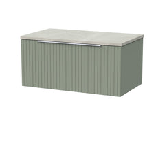 [BFLF3125LMP] Callingwood Contemporary Wall Hung 1 Drawer Vanity Unit with Marble Plaster Laminate Worktop, Choice of Size and Colour - Cutout