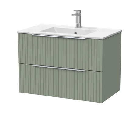 [BFLF3126C] Callingwood Contemporary Wall Hung 2 Drawer Vanity Unit with Minimalist Ceramic Basin, Choice of Size and Colour - Cutout