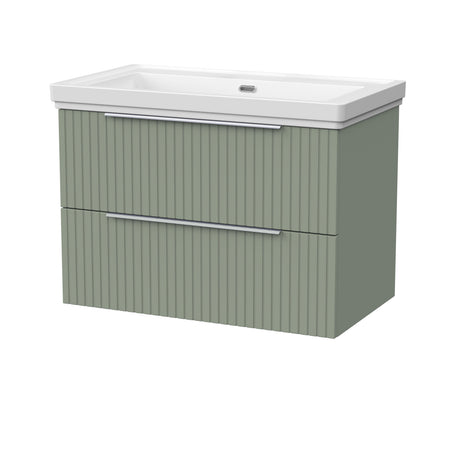 [BFLF3126H] Callingwood Contemporary Wall Hung 2 Drawer Vanity Unit with Traditional 0 Tap Hole Fireclay Basin, Choice of Size and Colour - Cutout