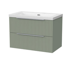 [BFLF3126K] Callingwood Contemporary Wall Hung 2 Drawer Vanity Unit with 0 Tap Hole Fireclay Basin, Choice of Size and Colour - Cutout