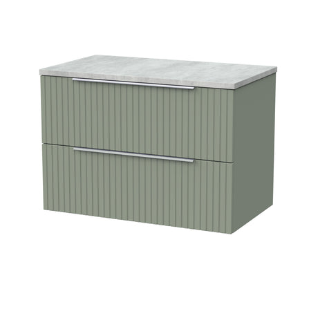 [BFLF3126LBG] Callingwood Contemporary Wall Hung 2 Drawer Vanity Unit with Bellato Grey Laminate Worktop, Choice of Size and Colour - Cutout