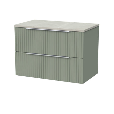 [BFLF3126LMP] Callingwood Contemporary Wall Hung 2 Drawer Vanity Unit with Marble Plaster Laminate Worktop, Choice of Size and Colour - Cutout