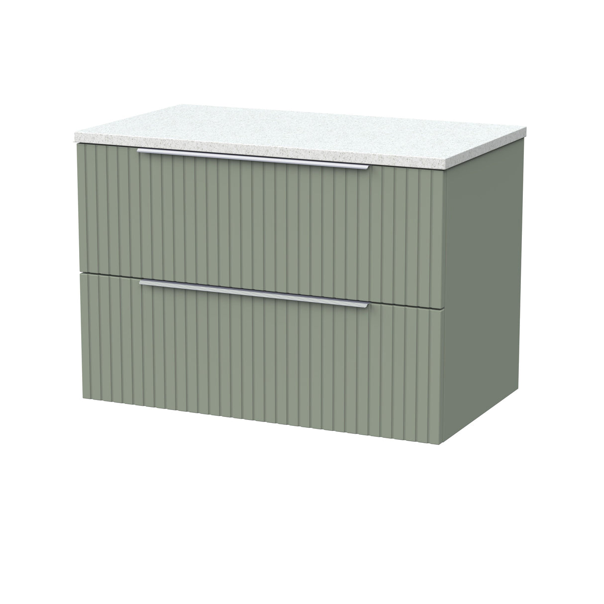 [BFLF3126LWN] Callingwood Contemporary Wall Hung 2 Drawer Vanity Unit with White Nebula Laminate Worktop, Choice of Size and Colour - Cutout