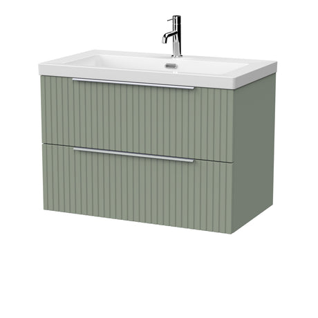 [BFLF3126L] Callingwood Contemporary Wall Hung 2 Drawer Vanity Unit with 1 Tap Hole Fireclay Basin, Choice of Size and Colour - Cutout
