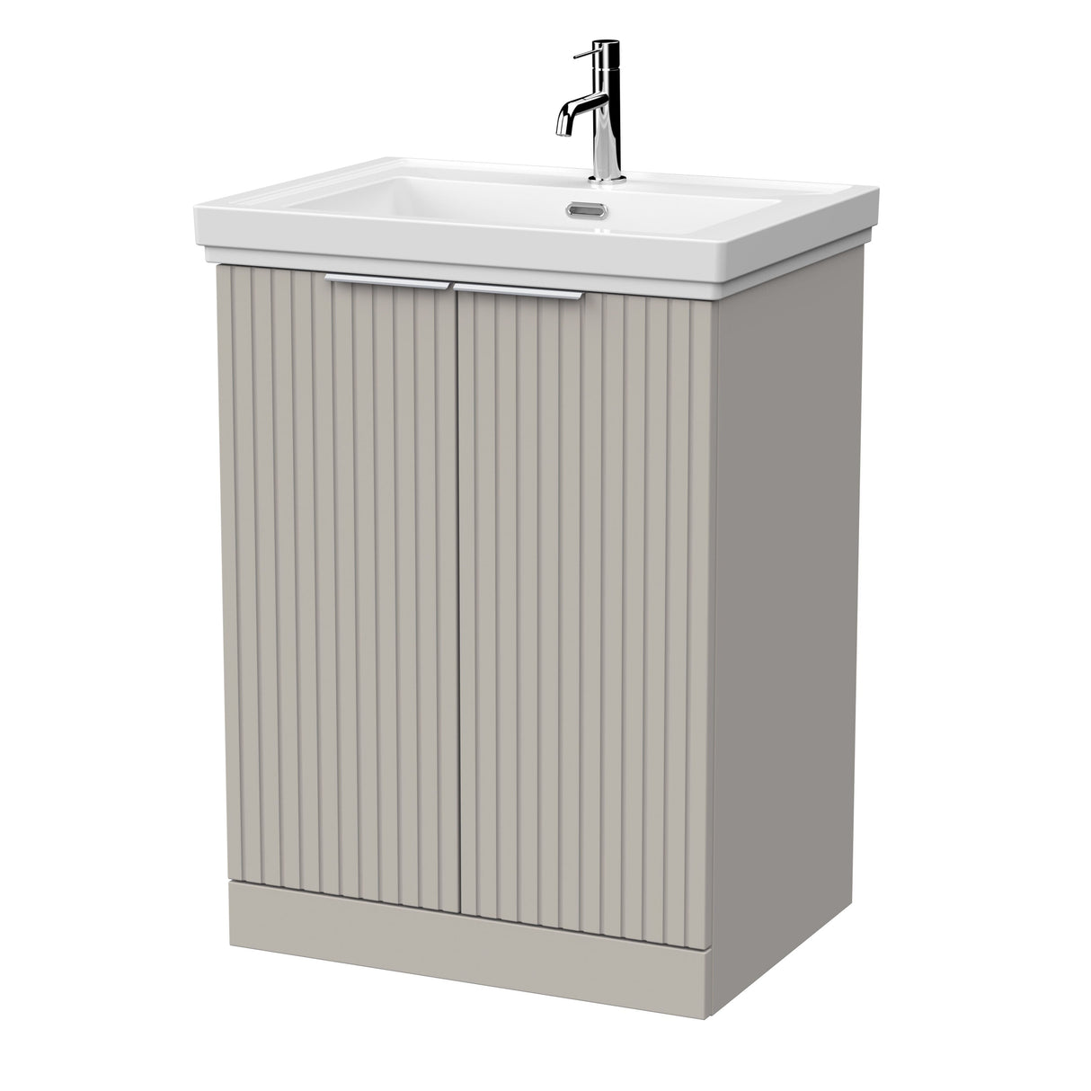 [BFLF3203A] Callingwood Contemporary Floor Standing 2 Door Vanity Unit with Traditional 1 Tap Hole Fireclay Basin, Choice of Size and Colour - Cutout