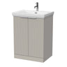 [BFLF3203A] Callingwood Contemporary Floor Standing 2 Door Vanity Unit with Traditional 1 Tap Hole Fireclay Basin, Choice of Size and Colour - Cutout