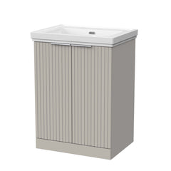 [BFLF3203H] Callingwood Contemporary Floor Standing 2 Door Vanity Unit with Traditional 0 Tap Hole Fireclay Basin, Choice of Size and Colour - Cutout