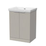 [BFLF3203H] Callingwood Contemporary Floor Standing 2 Door Vanity Unit with Traditional 0 Tap Hole Fireclay Basin, Choice of Size and Colour - Cutout