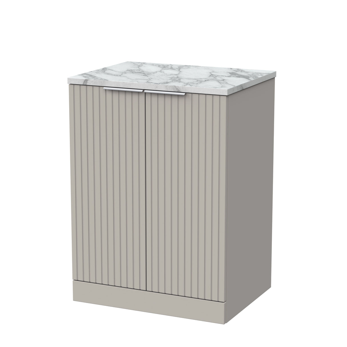 [BFLF3203LCM] Callingwood Contemporary Floor Standing 2 Door Vanity Unit with Carrera Marble Laminate Worktop, Choice of Size and Colour - Cutout