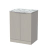 [BFLF3203LCM] Callingwood Contemporary Floor Standing 2 Door Vanity Unit with Carrera Marble Laminate Worktop, Choice of Size and Colour - Cutout