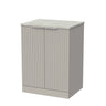 [BFLF3203LMP] Callingwood Contemporary Floor Standing 2 Door Vanity Unit with Marble Plaster Laminate Worktop, Choice of Size and Colour - Cutout