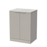 [BFLF3203LSWG] Callingwood Contemporary Floor Standing 2 Door Vanity Unit with White Sparkle Laminate Worktop, Choice of Size and Colour - Cutout