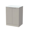[BFLF3203LWN] Callingwood Contemporary Floor Standing 2 Door Vanity Unit with White Nebula Laminate Worktop, Choice of Size and Colour - Cutout