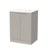 [BFLF3203WMT] Callingwood Contemporary Floor Standing 2 Door Vanity Unit with White Marble Worktop, Choice of Size and Colour - Cutout