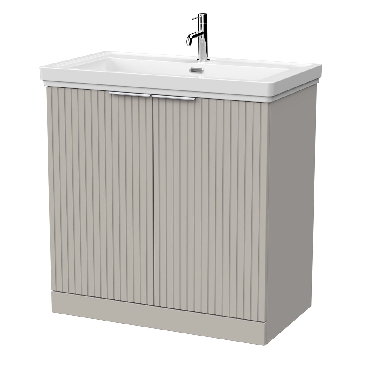 [BFLF3205A] Callingwood Contemporary Floor Standing 2 Door Vanity Unit with Traditional 1 Tap Hole Fireclay Basin, Choice of Size and Colour - Cutout
