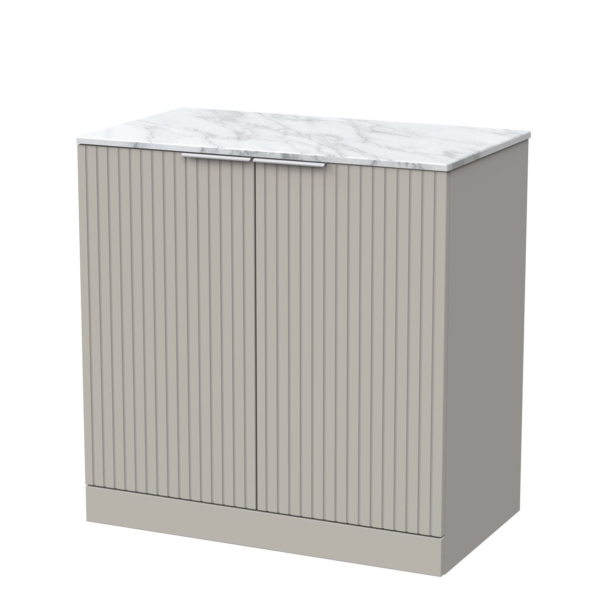 [BFLF3205CMT] Callingwood Contemporary Floor Standing 2 Door Vanity Unit with Carrera Marble Worktop, Choice of Size and Colour - Cutout