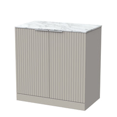 [BFLF3205CMT] Callingwood Contemporary Floor Standing 2 Door Vanity Unit with Carrera Marble Worktop, Choice of Size and Colour - Cutout