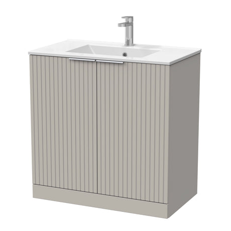 [BFLF3205C] Callingwood Contemporary Floor Standing 2 Door Vanity Unit with Minimalist Ceramic Basin, Choice of Size and Colour - Cutout