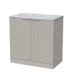 [BFLF3205GMT] Callingwood Contemporary Floor Standing 2 Door Vanity Unit with Grey Marble Worktop, Choice of Size and Colour - Cutout