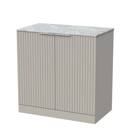 [BFLF3205GMT] Callingwood Contemporary Floor Standing 2 Door Vanity Unit with Grey Marble Worktop, Choice of Size and Colour - Cutout