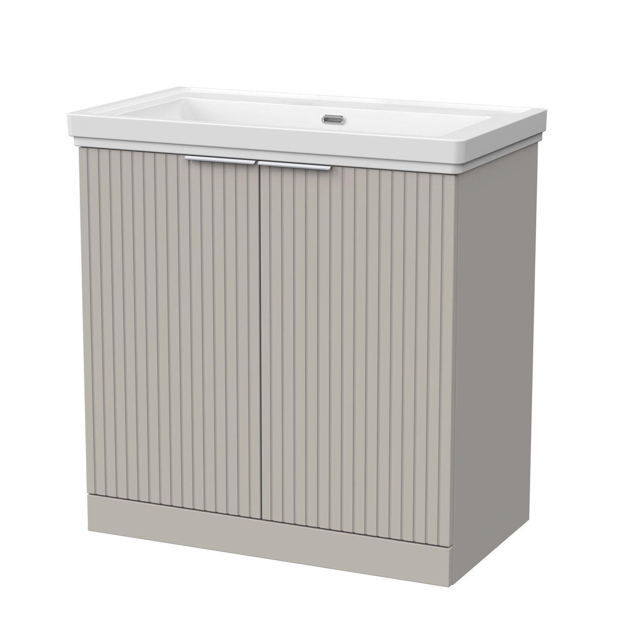 [BFLF3205H] Callingwood Contemporary Floor Standing 2 Door Vanity Unit with Traditional 0 Tap Hole Fireclay Basin, Choice of Size and Colour - Cutout