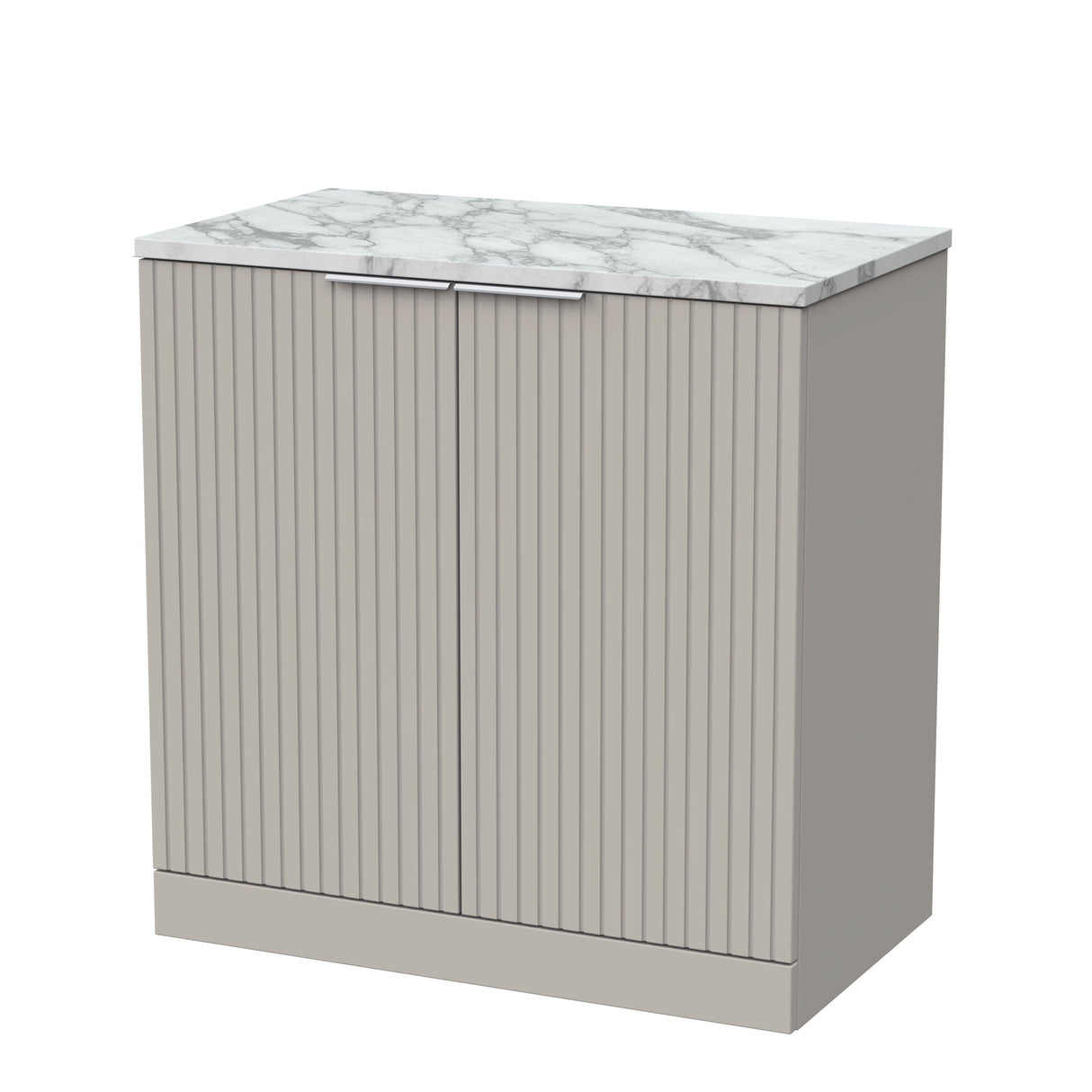 [BFLF3205LCM] Callingwood Contemporary Floor Standing 2 Door Vanity Unit with Carrera Marble Laminate Worktop, Choice of Size and Colour - Cutout