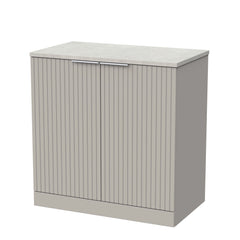 [BFLF3205LSWG] Callingwood Contemporary Floor Standing 2 Door Vanity Unit with White Sparkle Laminate Worktop, Choice of Size and Colour - Cutout