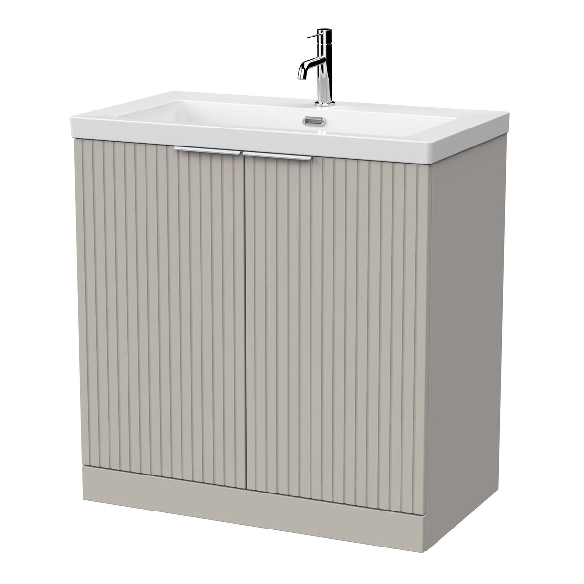 [BFLF3205L] Callingwood Contemporary Floor Standing 2 Door Vanity Unit with 1 Tap Hole Fireclay Basin, Choice of Size and Colour - Cutout