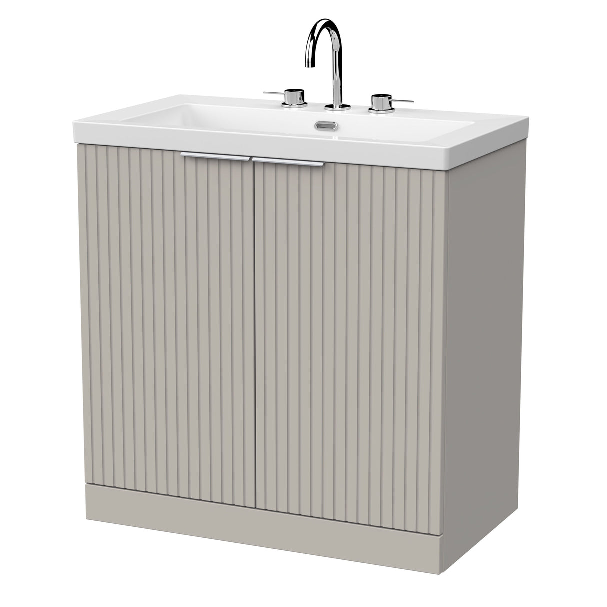 [BFLF3205M] Callingwood Contemporary Floor Standing 2 Door Vanity Unit with 3 Tap Hole Fireclay Basin, Choice of Size and Colour - Cutout