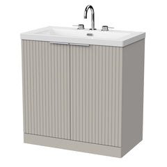 [BFLF3205M] Callingwood Contemporary Floor Standing 2 Door Vanity Unit with 3 Tap Hole Fireclay Basin, Choice of Size and Colour - Cutout