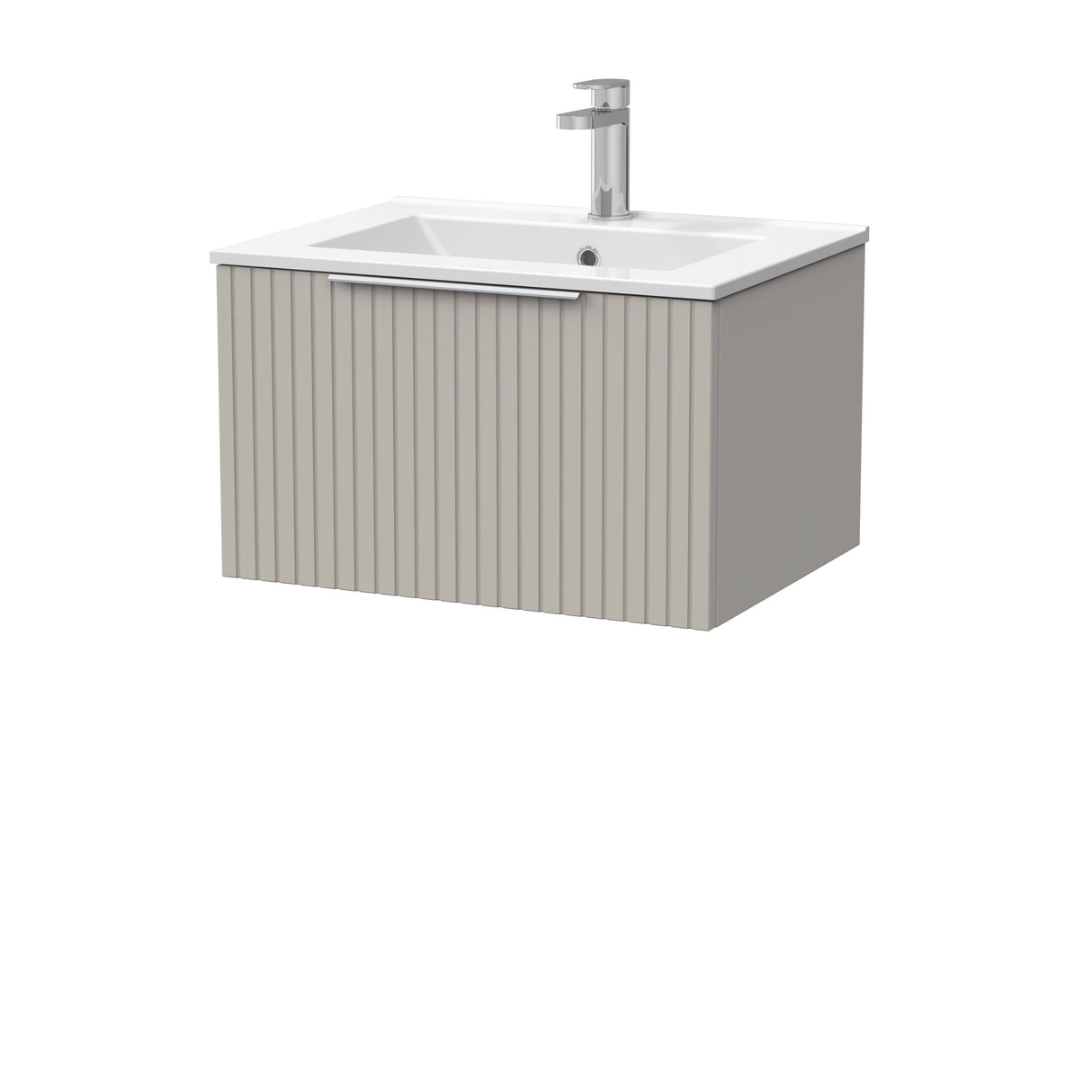 [BFLF3222C] Callingwood Contemporary Wall Hung 1 Drawer Vanity Unit with Minimalist Ceramic Basin, Choice of Size and Colour - Cutout