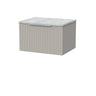 [BFLF3222LBG] Callingwood Contemporary Wall Hung 1 Drawer Vanity Unit with Bellato Grey Laminate Worktop, Choice of Size and Colour - Cutout