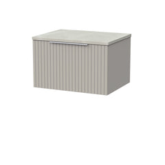 [BFLF3222LMP] Callingwood Contemporary Wall Hung 1 Drawer Vanity Unit with Marble Plaster Laminate Worktop, Choice of Size and Colour - Cutout