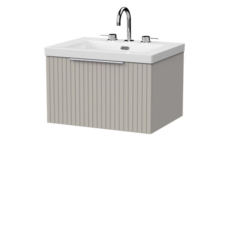[BFLF3222M] Callingwood Contemporary Wall Hung 1 Drawer Vanity Unit with 3 Tap Hole Fireclay Basin, Choice of Size and Colour - Cutout