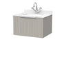 [BFLF3222WS1] Callingwood Contemporary Wall Hung 1 Drawer Vanity Unit with Marble Worktop and Basin, Choice of Size and Colour - Cutout